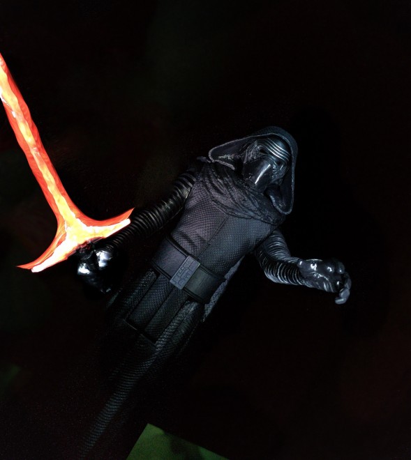 Light Paint on the lightsaber and Kylo