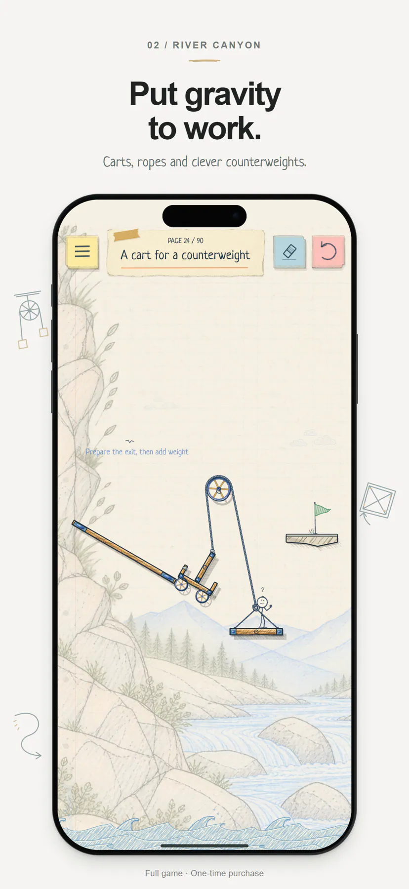Doodle, Please! publisher screenshot showing drawing-based puzzle mechanics.