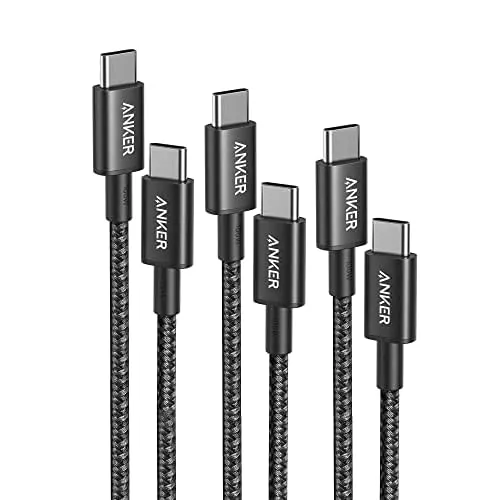 Braided Anker USB-C to USB-C charging cables