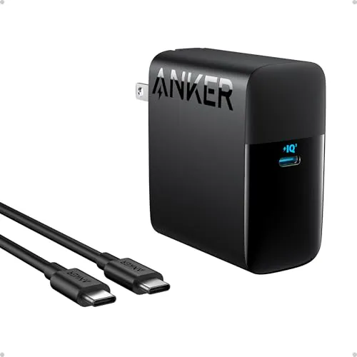 Black Anker 100W wall charger with USB-C charging cable