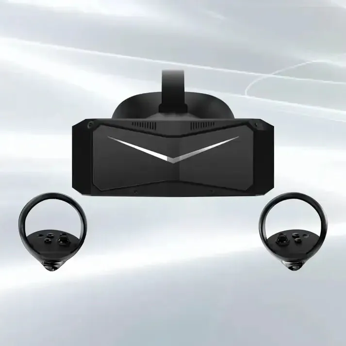 Pimax Crystal Light PC VR headset with its controllers
