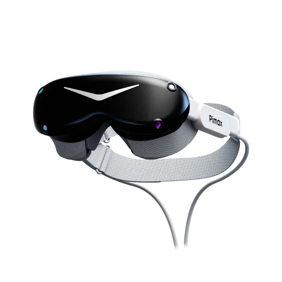 Pimax Dream Air SE Micro-OLED VR headset on a transparent background